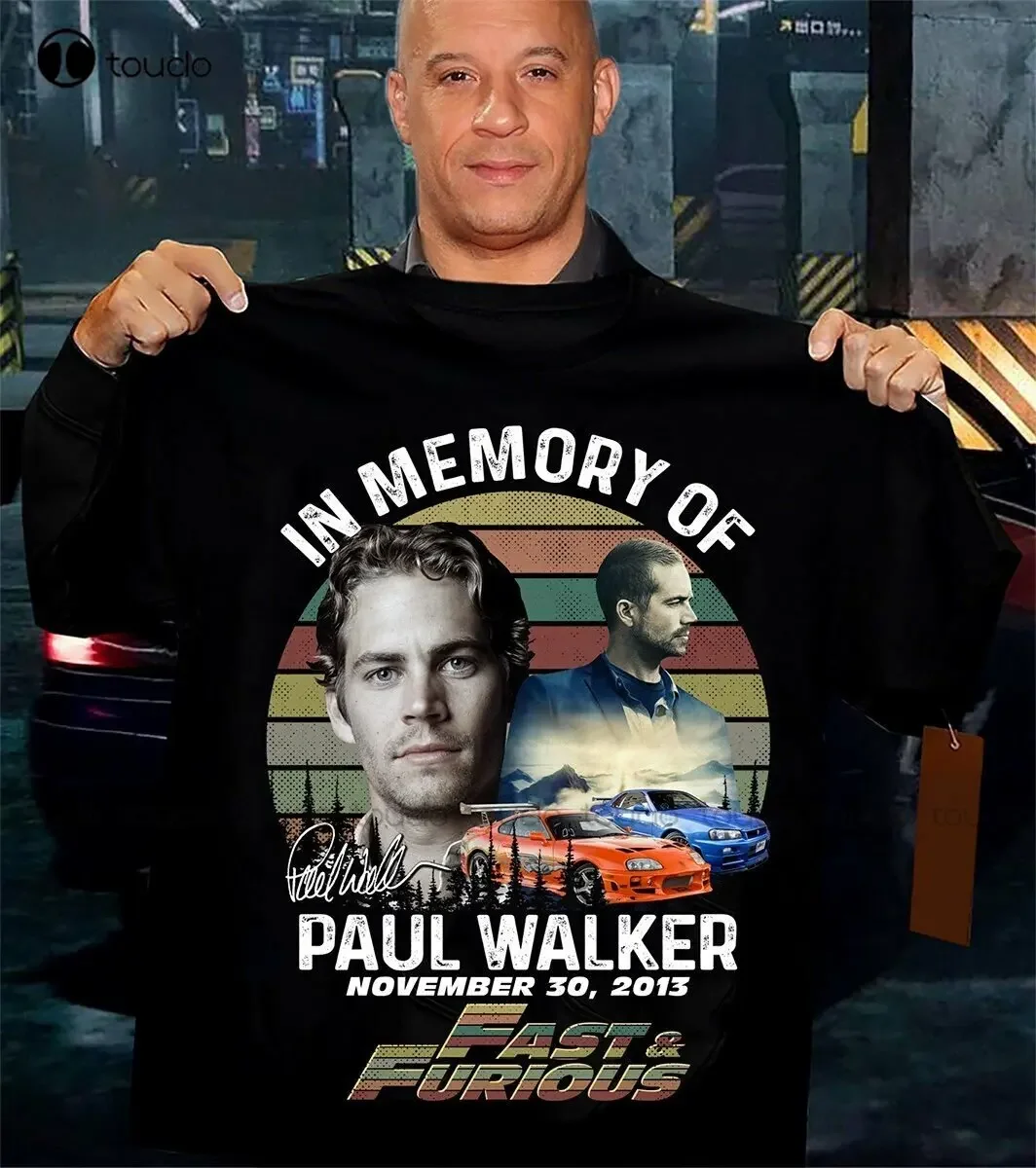 In Memory Of Paul Walker 2013 Fast &amp Furious Movie Tee Shirt Shirts For Men With Designs Digital Printing Custom Gift