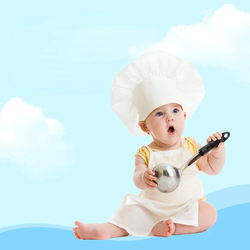 

Шапка для новорожденных от 1 до 12 месяцев, костюм шеф-повара для съемки, фартук для шеф-повара, набор аксессуаров для фотосъемки Bei, реквизит для детской фотографии