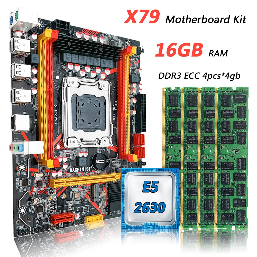 

Комплект для машиниста X79 материнская плата комплект с XEON E5 2620 V2 CPU 4*4 Гб = 16 Гб DDR3 1333 ECC память NVME M.2 двойной канал ОЗУ