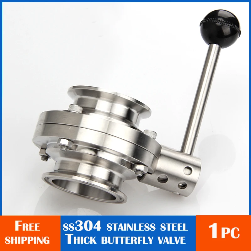 

SS304 Stainless Steel Sanitary 1.5" Tri Clamp Butterfly Valve Homebrew Bee 19mm 25mm 32mm 38mm Homebrew Beer Dairy Product