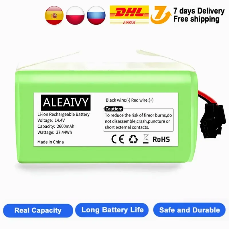 

18650 14.4V 2600mAh Li-ion Battery for Conga Excellence 950 990 1090 1790 1990 Deebot N79S N79 DN622 Eufy Robovac 11S 12 X500