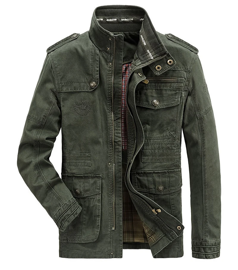 

Куртка мужская из чистого хлопка, деловой Повседневный пиджак-карго в стиле милитари, мотоциклетная куртка-бомбер, Осень-зима