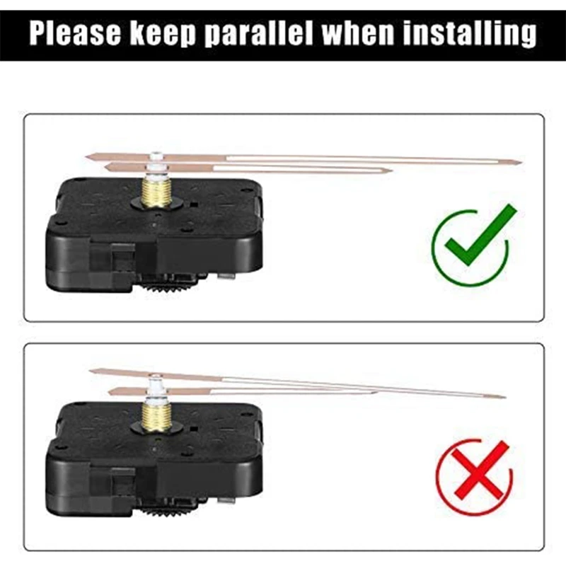 

6 шт., механизм с большим крутящим моментом и длинным валом, с вставками, крючками и 6 пар запасных частей для часов