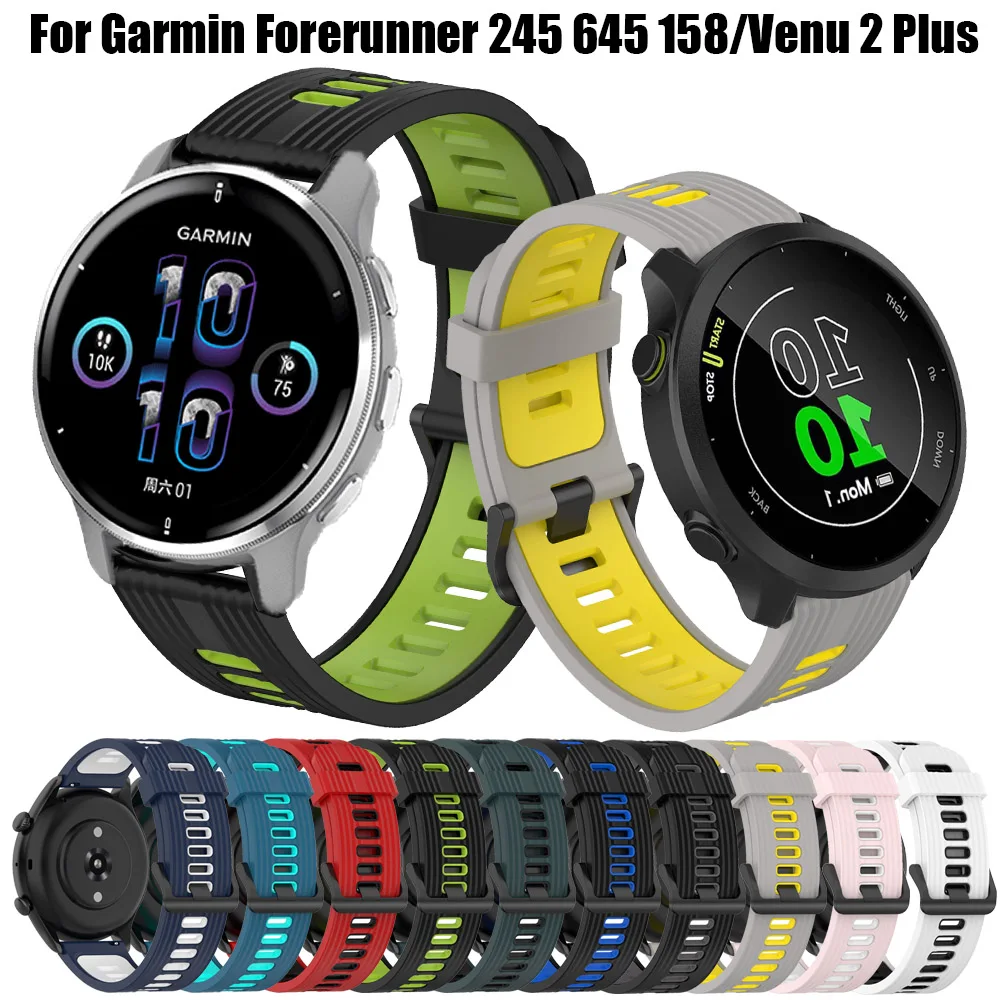 

Silicone Bracelet For Garmin Venu 2 Plus/SQ Watch Band Forerunner 245 645 158 55 Vivoactive 3 3t Replacement Wrist Strap Correas