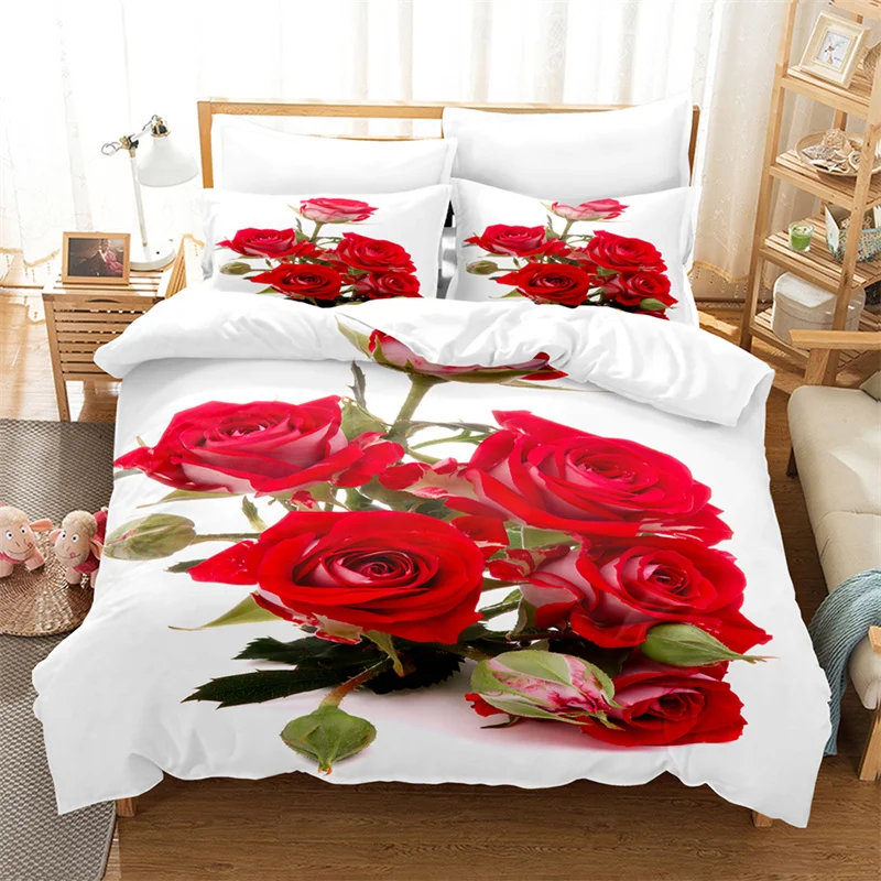 

Королевский Комплект постельного белья, красная роза, привлекательный пододеяльник, высококачественный Комплект постельного белья, s комплект постельного белья, пододеяльник большого размера, комплект пододеяльников