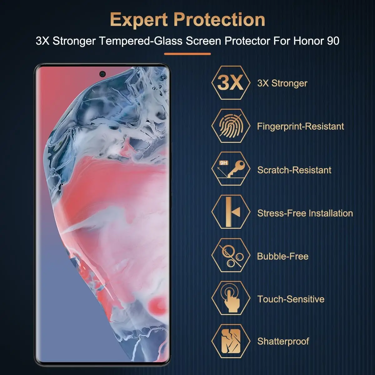 2/4 шт. 3D закаленное стекло для Huawei Honor 90 80 HD изогнутая защита экрана