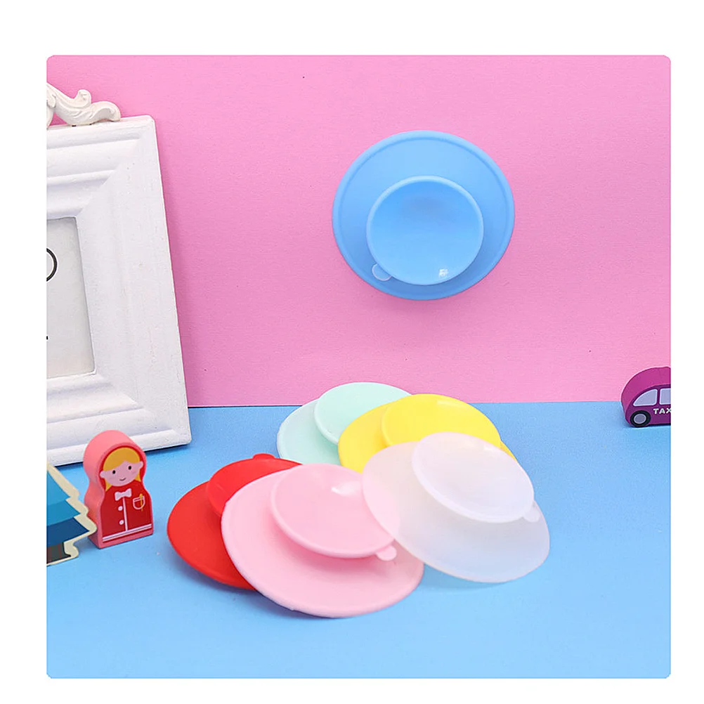 

10pcs Baby Double Sides Suction Bowl Strong Suction Anti - Fall Silicone Fixed Bowl Base Suction Cup Pad Baby Tableware
