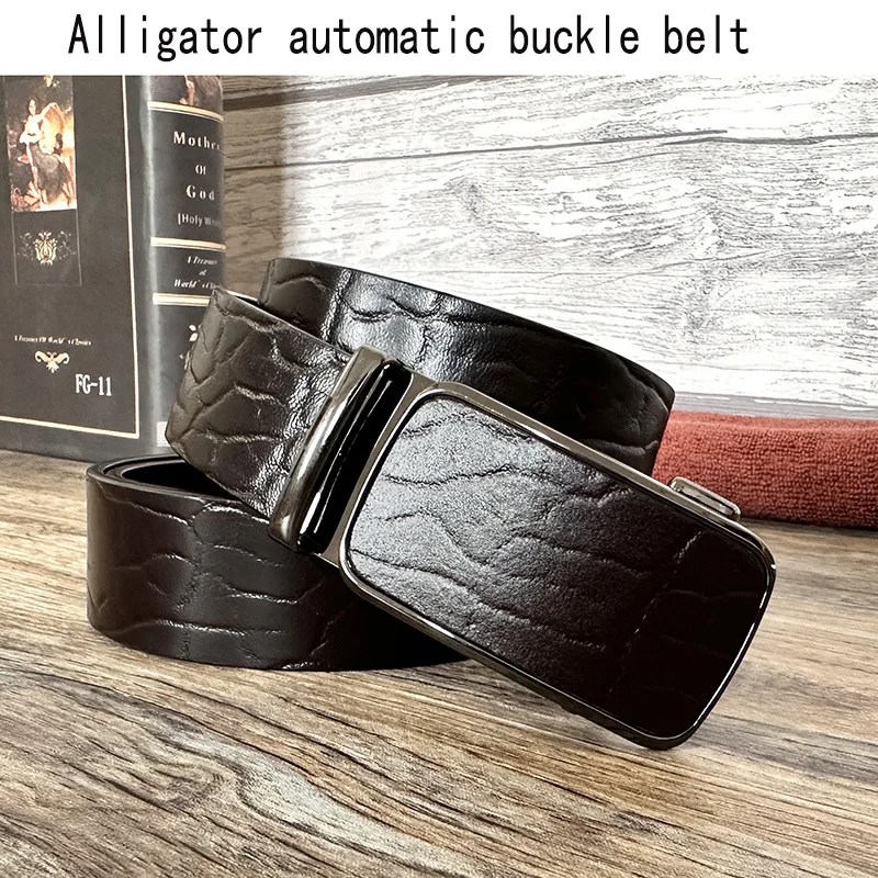 Leather Belt Men's High-Grade Men's Belt Business Real Top Layer Pure Cowhide Leather Automatic Buckle Casual Belt