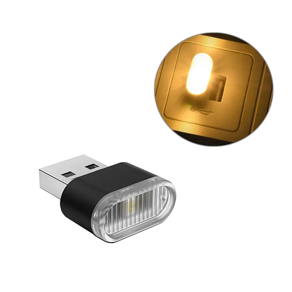 Мини-USB светодиодный 5 В автомобильный светильник, автомобильная внутренняя атмосфера, декоративная лампа, моделирование окружающего красочного света, 5 видов света цветов