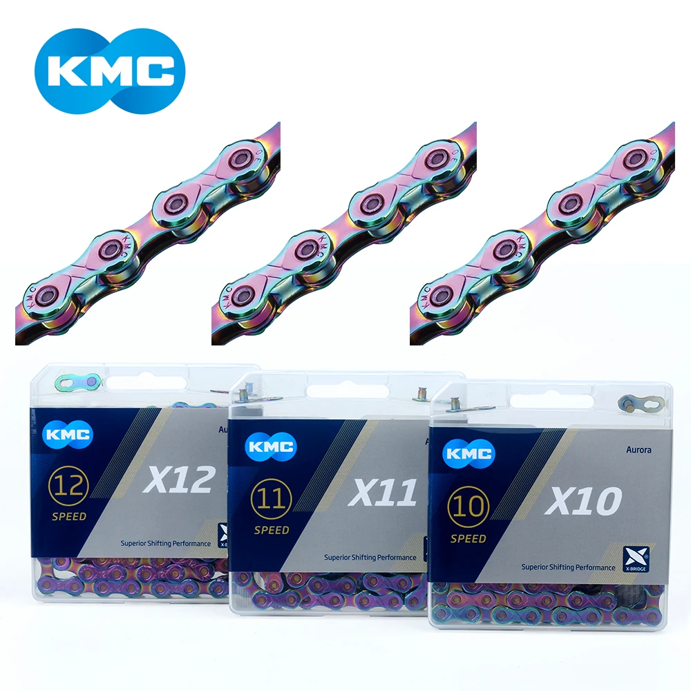 

Велосипедная цепь KMC для горных велосипедов Aurora Color X10 X11 X12, детали для горных велосипедов для SHIMANO Campagnolo SRAM