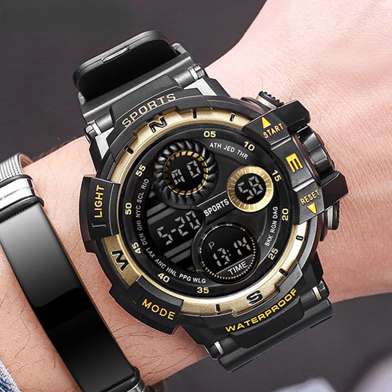 

2023 Digital Watch for Men Sports Watches Waterproof Outdoor Chronograph Hand Clock G Infantry Shock Student Wristwatch