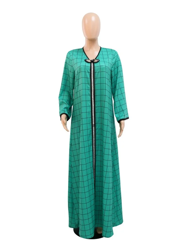 Morocco Muslim Dress Women Abaya Kaftans Plaid Elegant  Evening Dresses for Woman Dubai Turkey Islam Long Dress Robe Femme 2022