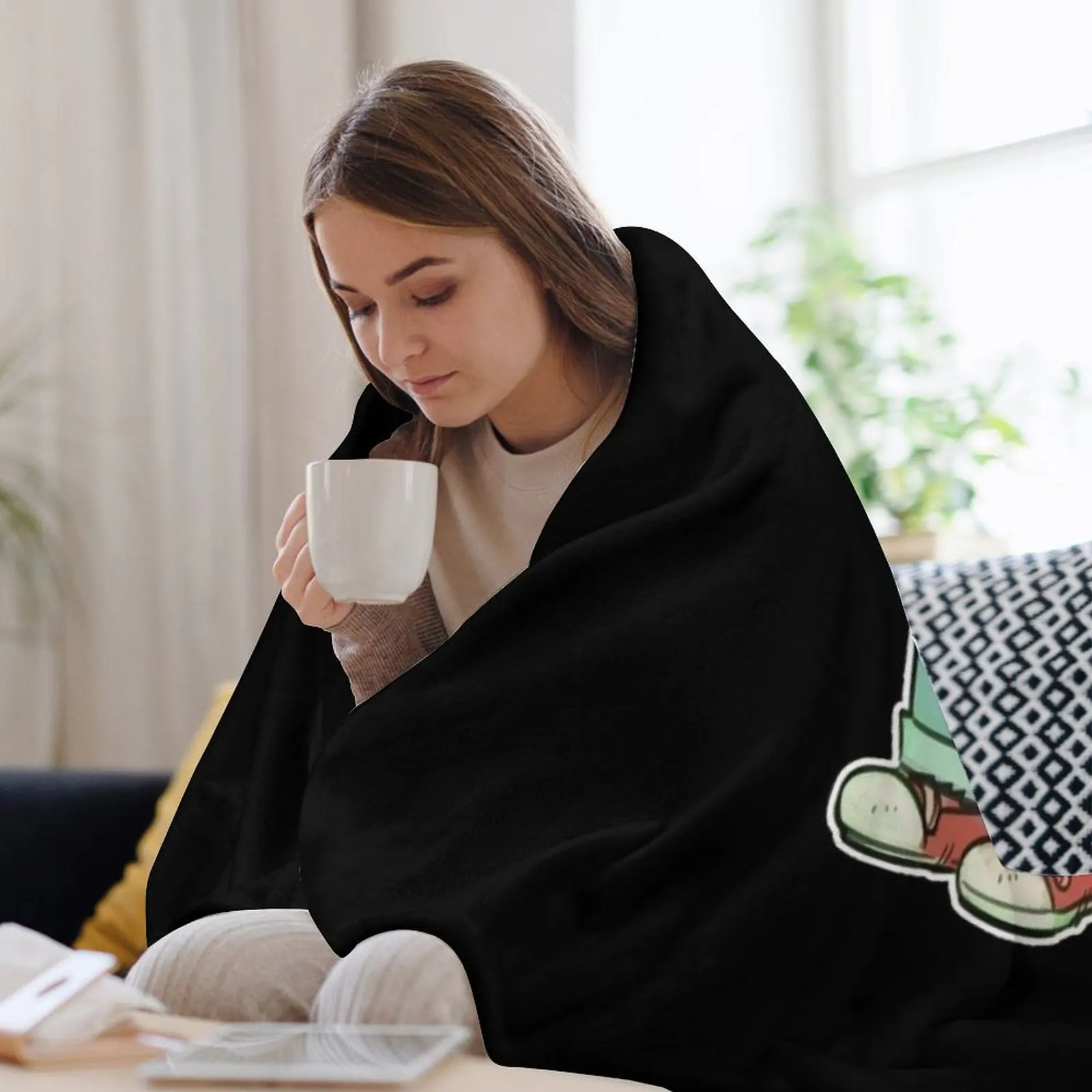 Фото Плед с мемом «Chill guy», мягкий и теплый, подарок для дедушки и бабушки №3