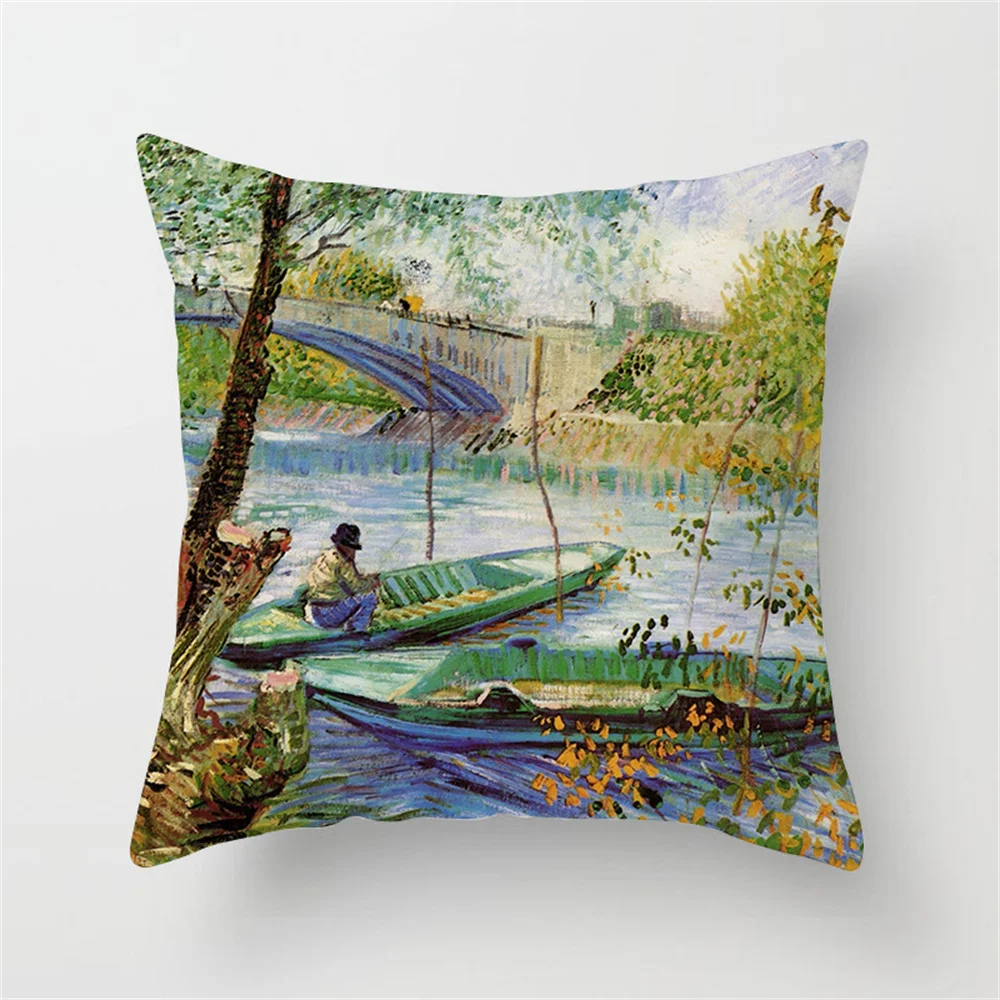 Картина маслом искусство дома наволочка природа живописный диван диванная