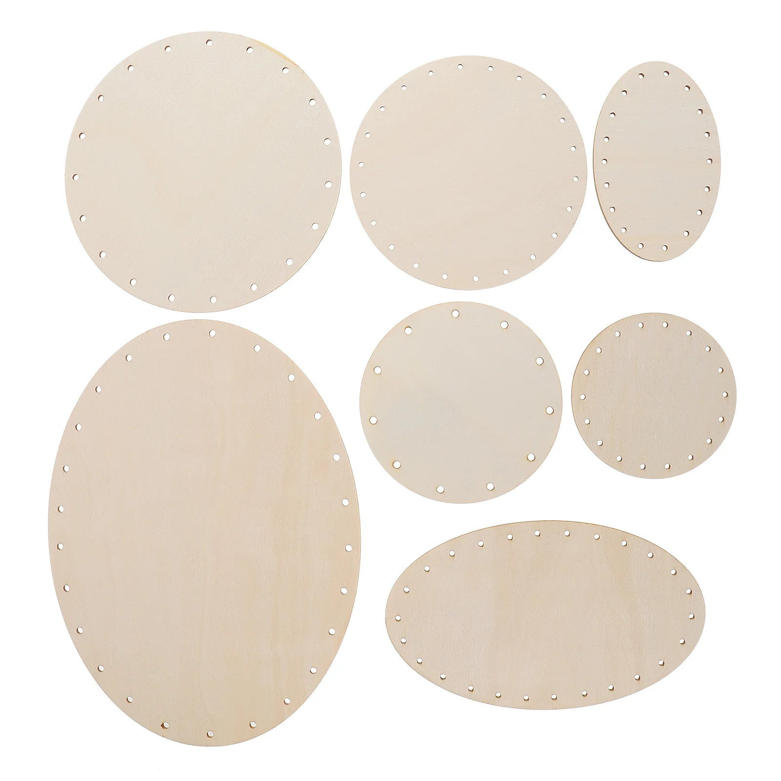

Wood Wooden Blank Diy Basket Unfinished Base Crochet Tags Pieces Board Hanging Bottom Shaper Oval Slices Square Cutouts Signs