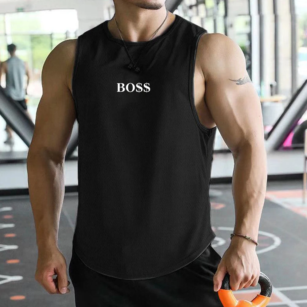 

2023 Men's Sport Tanks Tops Set Men Quick Dry Sleeveless T-Shirt + Shorts Suit Summer Fitness Training Vest Basketball Tracksuit