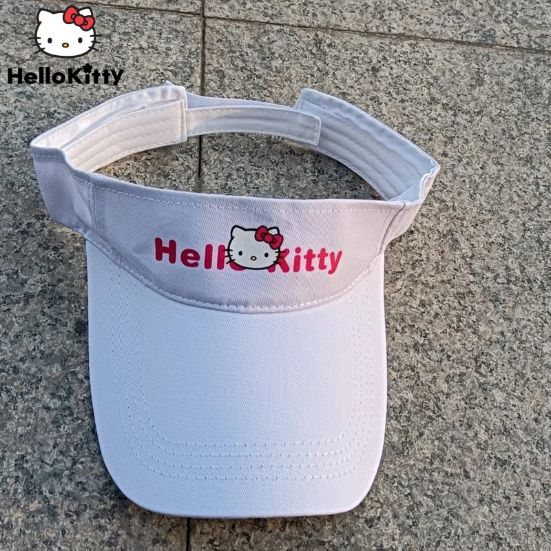 

2022 Summer Sanrio Hello Kitty Kuromi Cinnamoroll Sunhat Anti Uv Women Outdoor Visor Cap Casual Shade Hat Empty Top Beach Sunhat