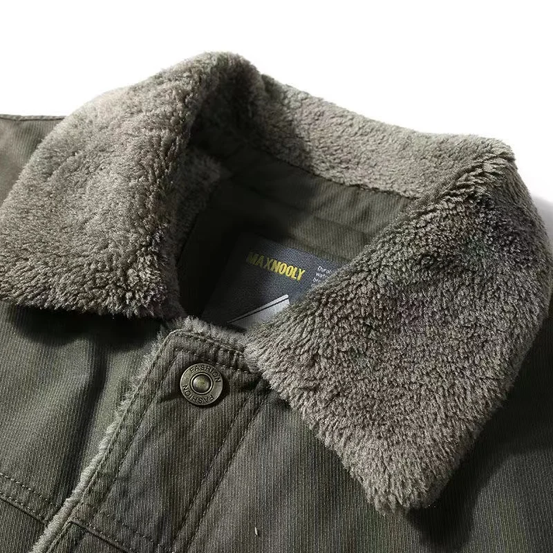 Winter Men's Cotton Clothes Jacket Man Lamb Fleece Lapel Keep Warm Coat Male Thick Cotton  Large Size Workwear Cotton Clothes