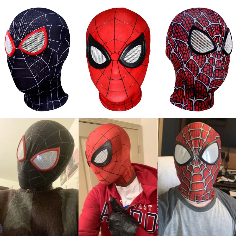 

Маска Человека-паука Marvel супергерой Питер Паркер Майлс Моралес Райми Человек-паук маски для косплея головной убор шлем реквизит на Хэллоуин