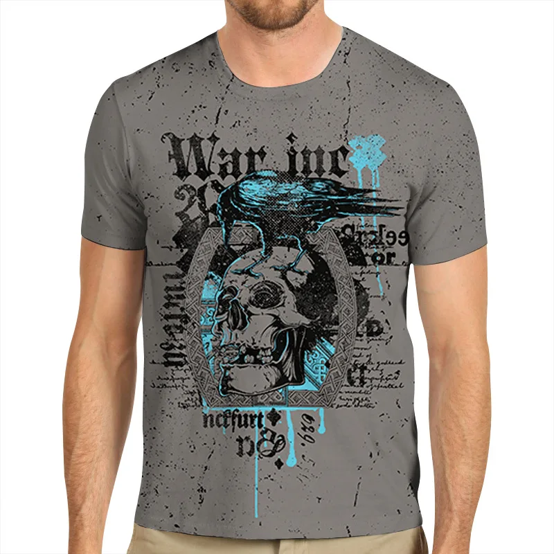 

Мужская футболка с коротким рукавом, круглым вырезом и 3D-принтом