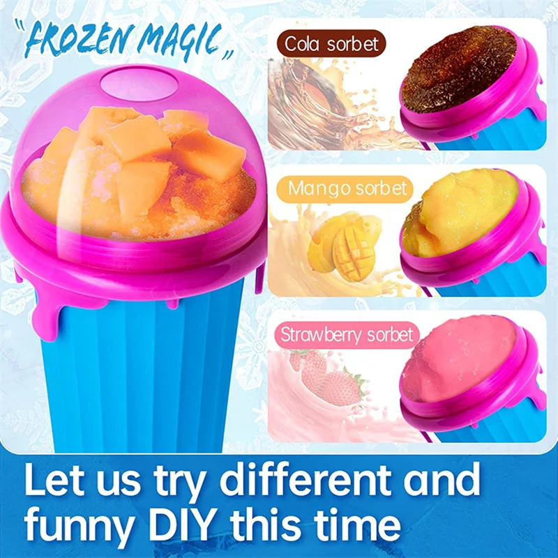 Capacity Slushy Cup Summer Squeeze Homemade Juice Water Bottle Quick-Frozen Smoothie Sand Cup Pinch Fast Cooling  Free shipping