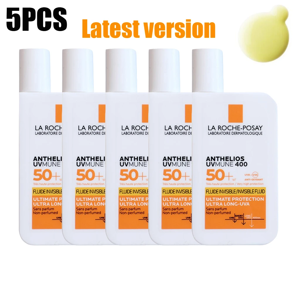 

5PCS La Roche Posay Sunscreen SPF 50+ Face Sunscreen Oil-Free Ultra-Light Fluid Broad Spectrum Universal No-Tint Body Sunscreen