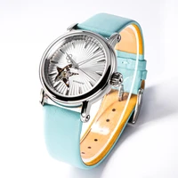 seestern watches for women seagull automatic movement 38mm skeleton dial colourful leather stainless steel case waterproof gift