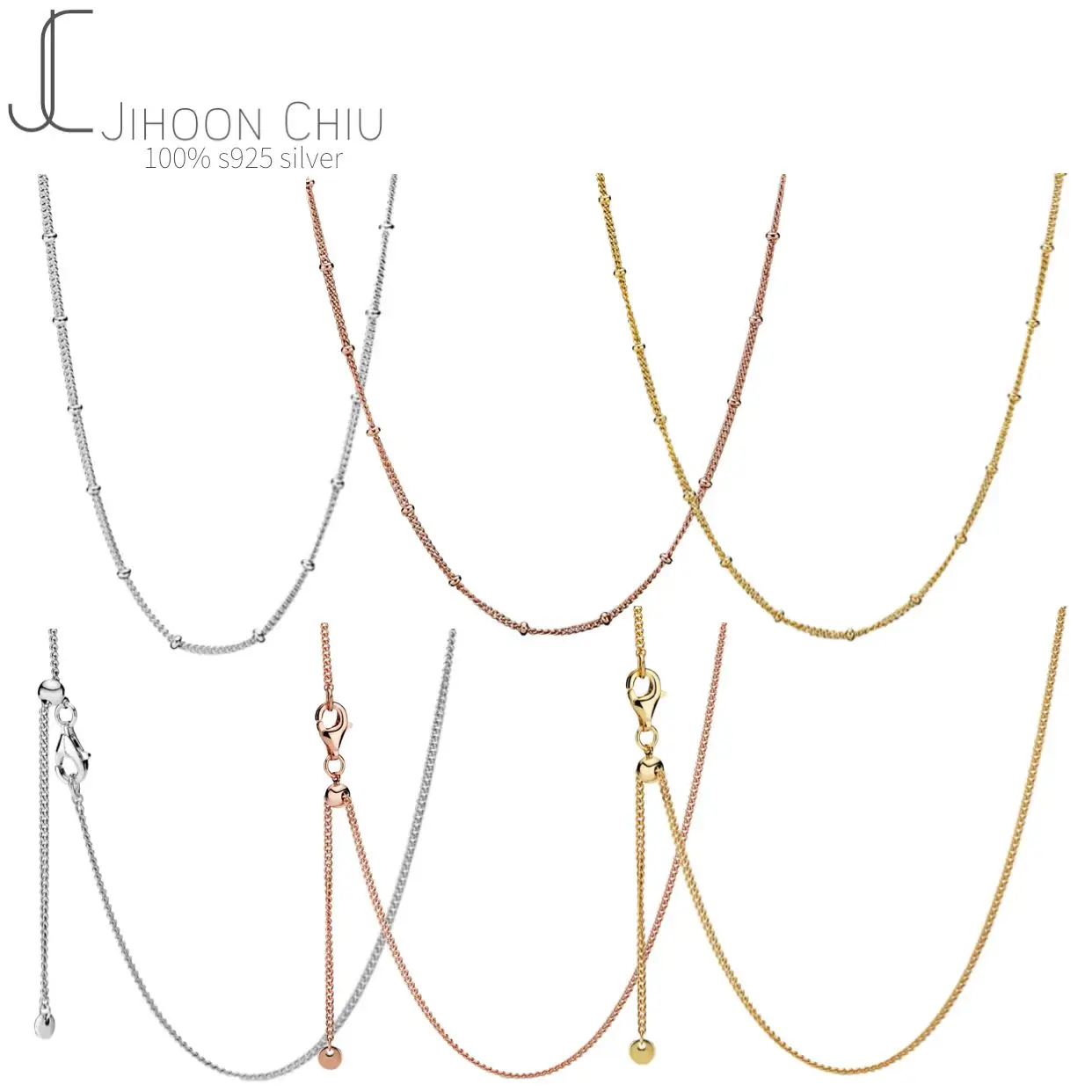 

925 Sterling Silver Pan Necklace Signature Anchor Chain Link Necklace For Women Wedding Party Gift Fashion Jewelry