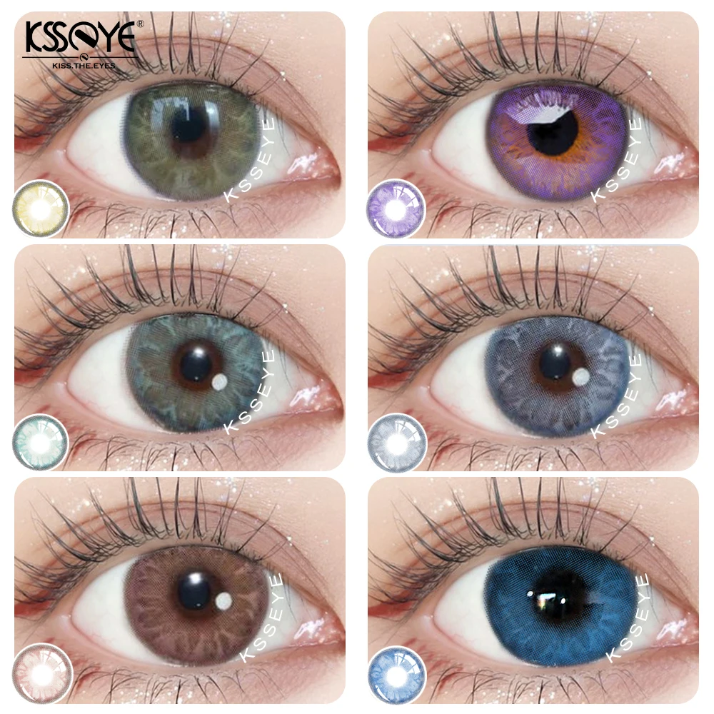 

Линзы с натуральным камнем KSSEYE, контактные линзы с голубыми контактами для глаз, косметические цветные линзы для глаз, 2 шт.