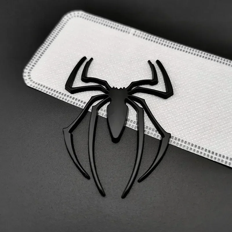 

3D модная наклейка на кузов автомобиля, металлический паук, логотип автомобиля, персонализированные аксессуары для стайлинга автомобилей, металлическая наклейка, хромированный значок-паук