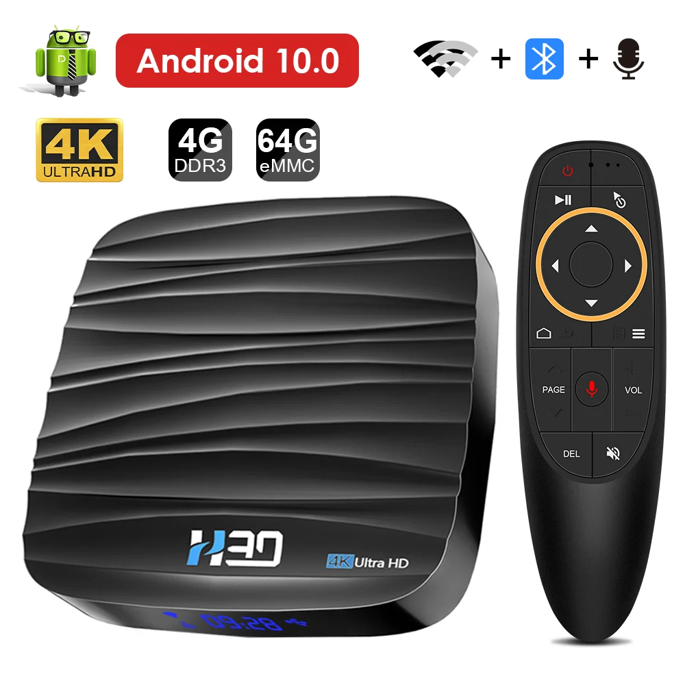

Smart Box Game 2022 H30 Smart TV Box Android 10 4GB 64GB 4K 1080p TV receiver 2.4G&5G Wifi Bluetooth TV BOX Set Top Box