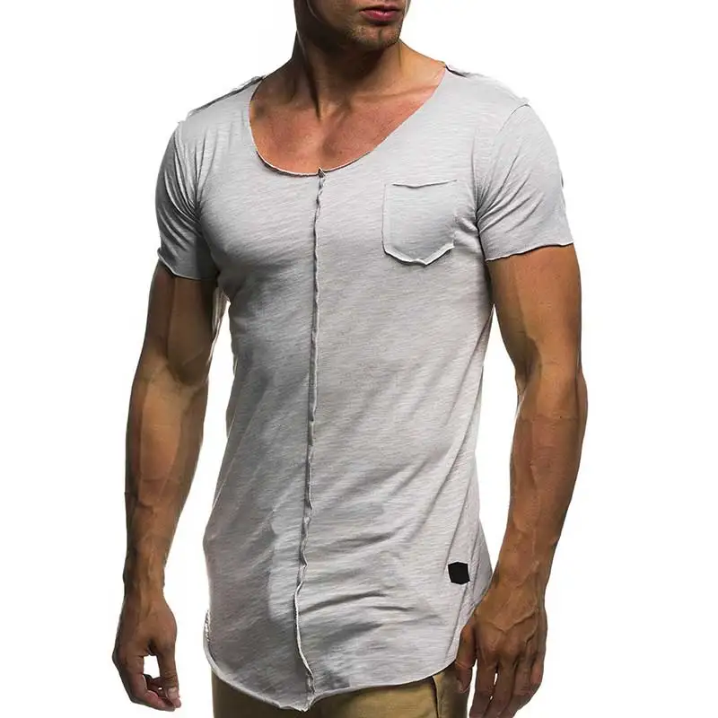

7328 T-shirt Lente Zomer Casual Mannen O Hals Slim T-shirts tops Tees