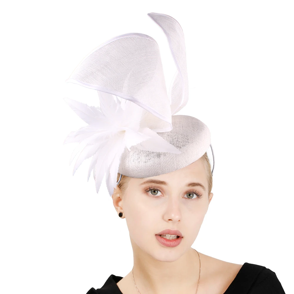 Элегантные женские красивые высококачественные шляпы Sinamay Fascinators с цветочной