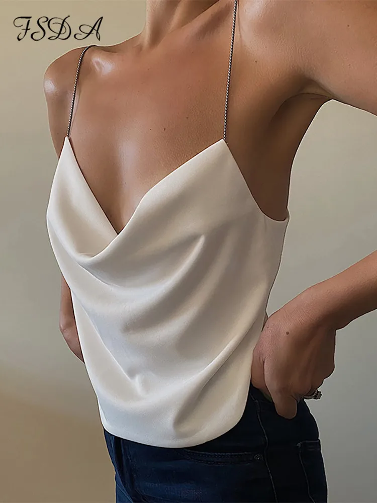 

Женский укороченный топ с открытой спиной, без рукавов, на тонких бретелях