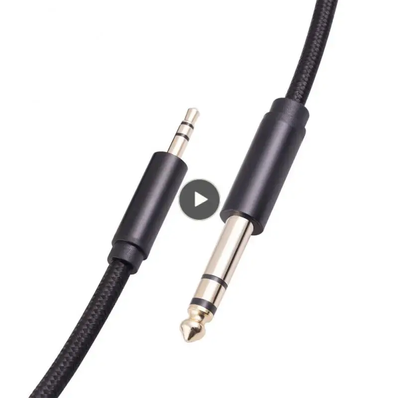 

3.5 Jack To 6.5 Jack Male Gold Plated Speaker Cable Black Adapter For Cellphone Computer Amplifier Speakers For On-board Audio