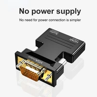 hdmi femea compatible to vga male converter 3 5mm audio adapter 1080p fhd video out portable tv monitor projector