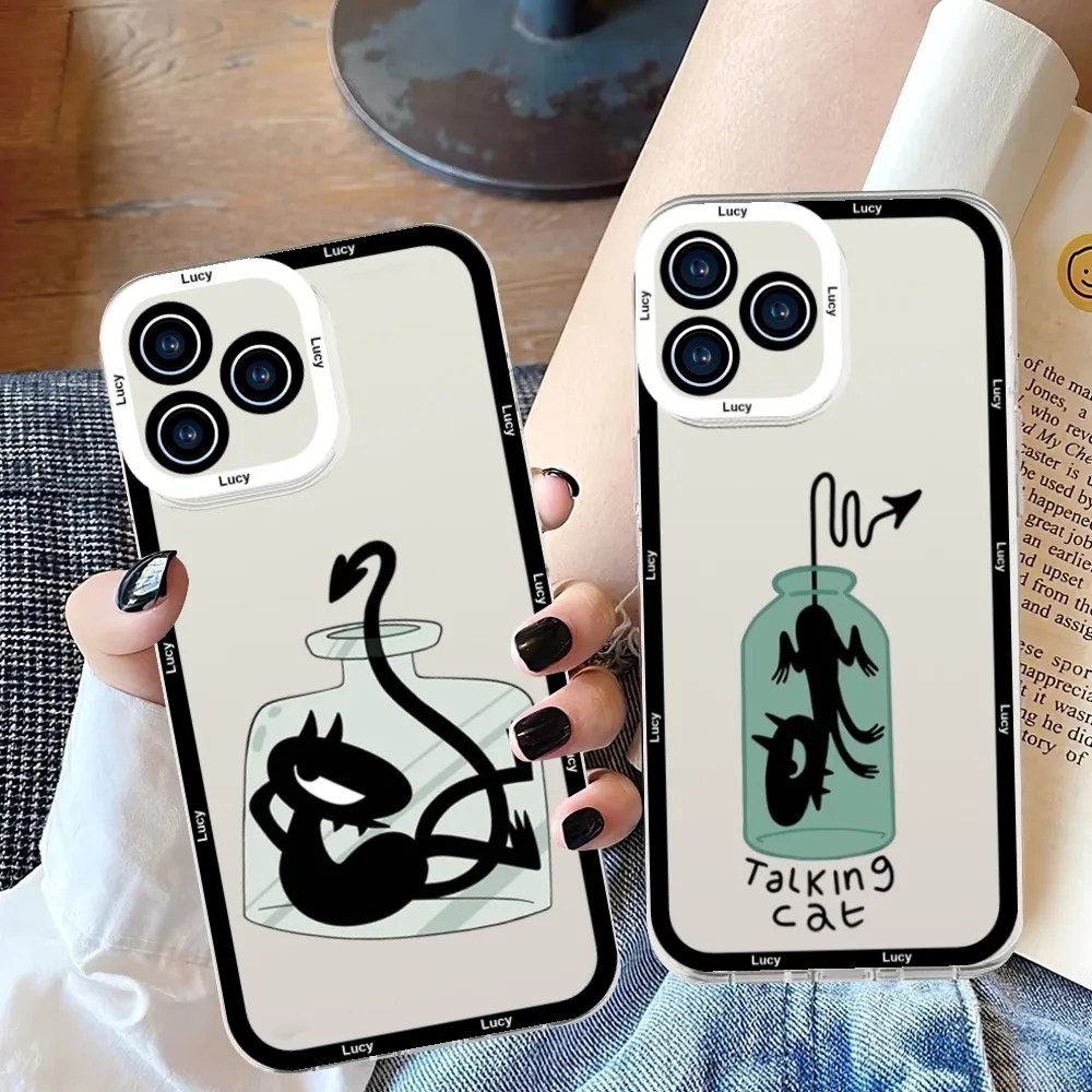 D-развлечения-мультяшный чехол для телефона iPhone 11 12 Mini 13 14 Pro Max прозрачный чехол