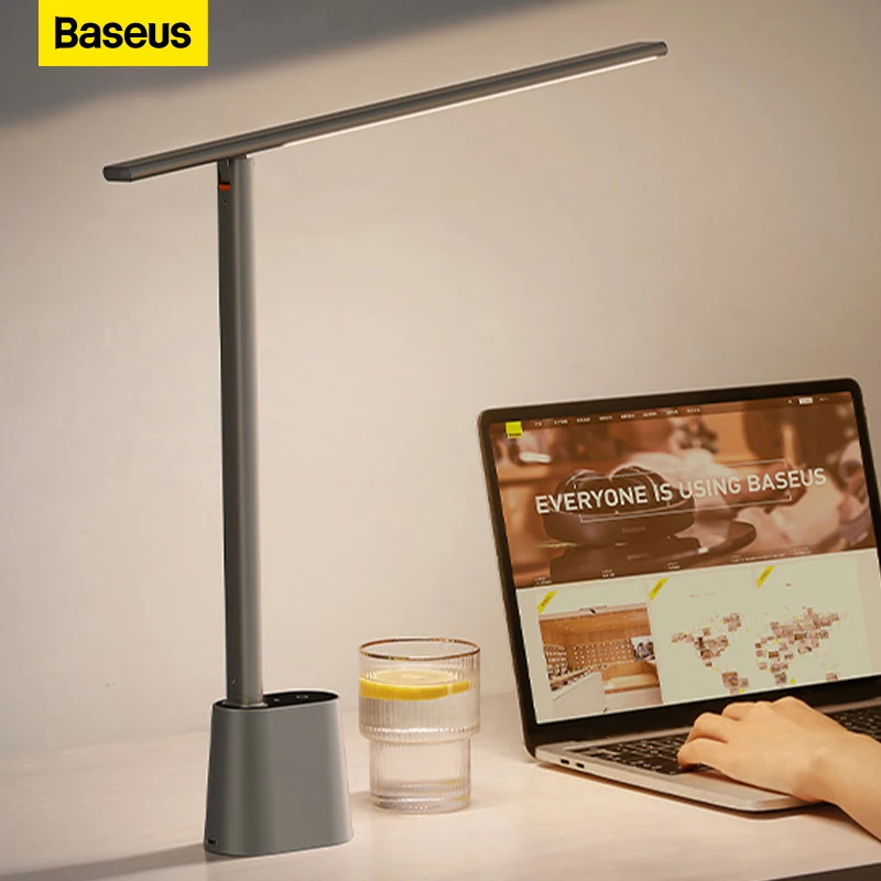 

Baseus LED Desk Lamp Eye Protect Study Dimmable Office Light Foldable Table Lamp Smart Adaptive Brightness Bedside Lamp For Read