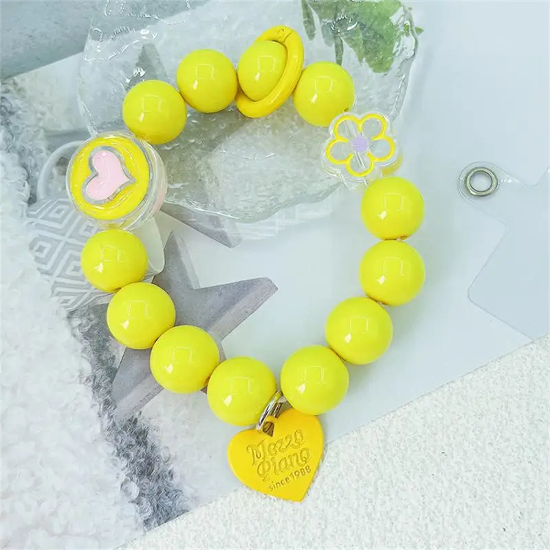 

Fashion Sweet Colorful Plastic Beaded Telephone Chain Anti-Lost Hanging Neck Long Chain Women Girl Phone Case Lanyard Jewelry