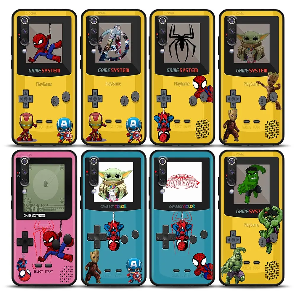 

Phone Case for Xiaomi Mi 9 9T SE Mi 10T 10S Mi A2 Lite CC9 Note 10 Pro 5G Soft Case Cover Game-Boy Marvel Spider Iron Man