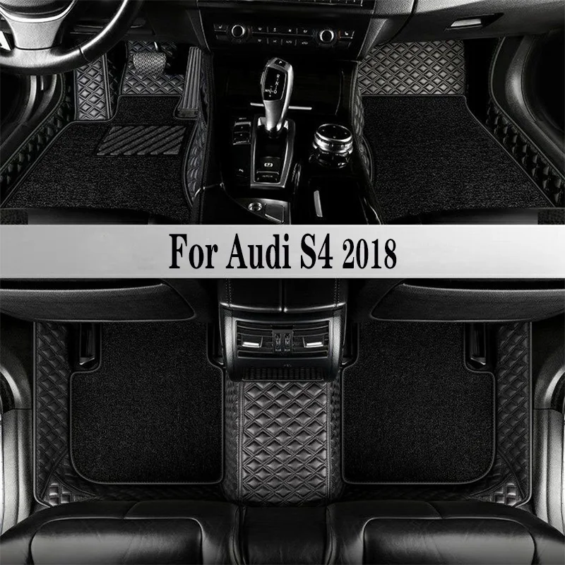 Custom Carpets For Audi S4 2018 Leather Waterproof Car Floor Mats Car Accessories Interiors Auto Styling Front And Rear Rugs