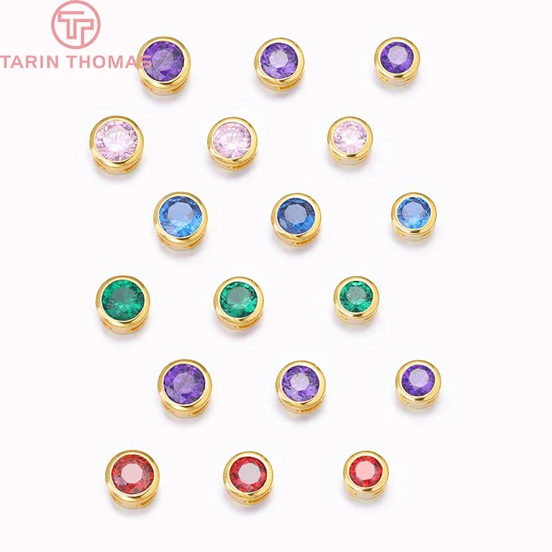 (4370)4 шт. 5 3 мм 7 6 24-каратное золотое покрытие бюстгальтеры с цирконом-прокладкой