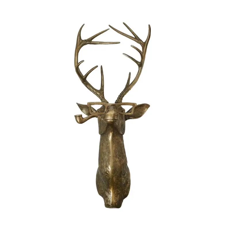 

Faux Deer Head Faux Taxidermy Animal Head Wall Decor Golden Deer Head Wall Storage Hook Up Creative Wall Personality Deer Head