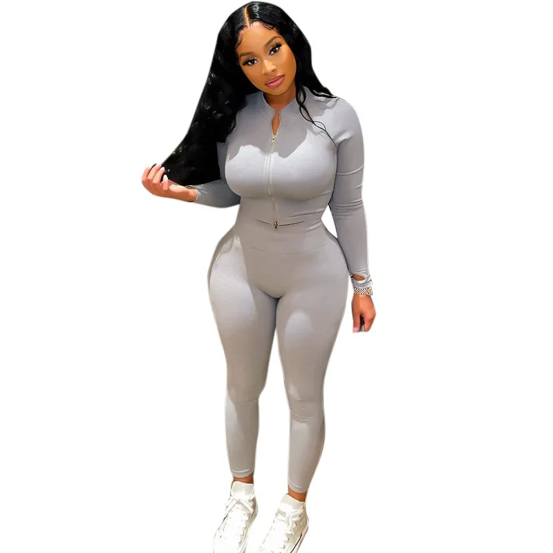 

Fall Outfits Sweatsuits for Women Stand Collar Zip Up Long Sleeve Blouses High Waist Leggings Two Piece Set Womens Tracksuit Set