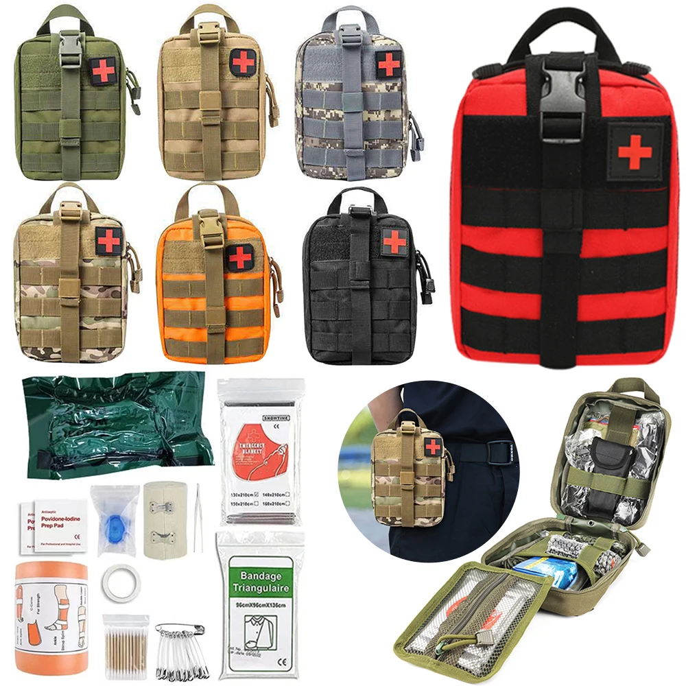 

КОМПЛЕКТ ПЕРВОЙ ПОМОЩИ Molle для выживания, комплект снаряжения для улицы, аварийный набор, сумка для травм для кемпинга, охоты, приключений при стихийных бедствий, комплект для выживания, 1 комплект