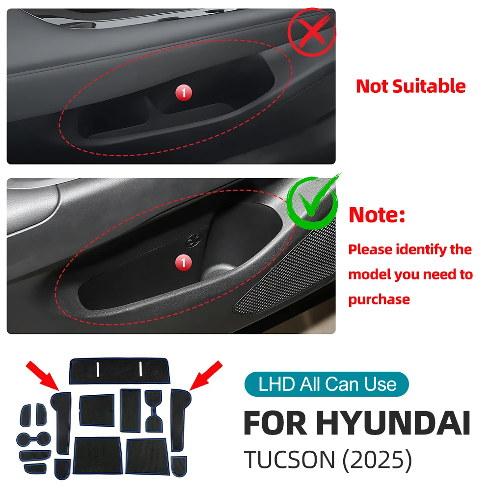 Коврик для дверного проема KUNGKIC для Hyundai Tucson NX 2025 2026, противоскользящий резиновый коврик для дверного проема, аксессуары для Hyundai Tucson 2025