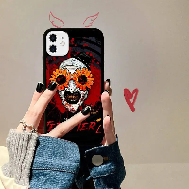 Horror Movie Terrifier Phone Case Silicone PC+TPU Case For iPhone 14 11 12 13 Pro Max 8 7 6 Plus X XR Hard Fundas