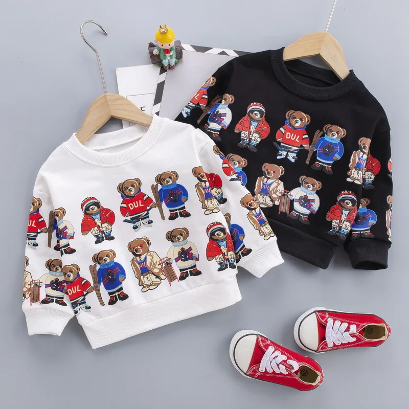

Children Spring Autumn Baby Boys Girls Clothes Cartoon Bear Cotton Hoodies Sweatshirt Kids Casual Toddler Sportswear 0-5 Years