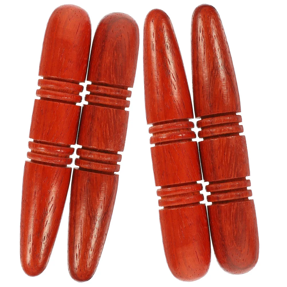 

4 Pcs Face Tools Acupuncture Stick Wood Massage Acupressure Wooden Rod Foot Massager Reflexology Roller