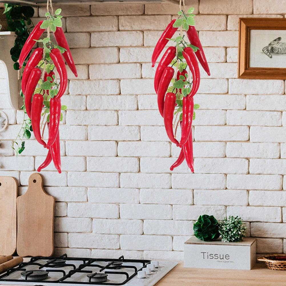

Artificial Hanging Peppers Fake Hangings Farmhouse Decor Simulation Chili Ornament